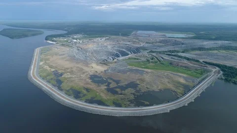 Pit on open-pit mining of minerals in Russia, Siberia Video stock 103409662