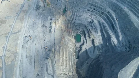 Pit on open-pit mining of minerals in Russia, Siberia Video stock 103421507