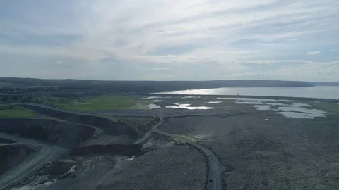 Pit on open-pit mining of minerals in Russia, Siberia Video stock 103443056
