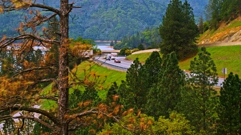 Pit River Bridge over Shasta lake Stock Footage 76821910