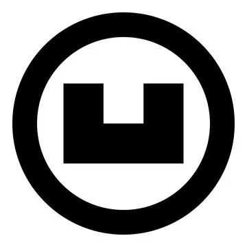 Pit with square hole ground dimple icon in circle round black color vector .. 스톡 일러스트