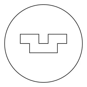 Pit with square hole ground dimple icon in circle round black color vector .. 스톡 일러스트
