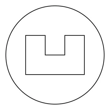 Pit with square hole ground dimple icon in circle round black color vector .. 스톡 일러스트