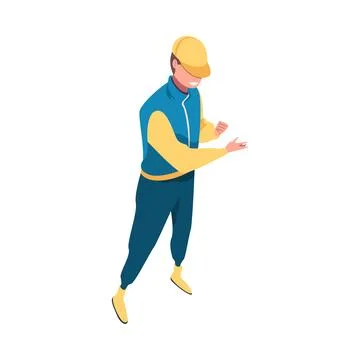 Pit Stop with Man Character Repair Motor Car Vector Illustration Stock Illustration
