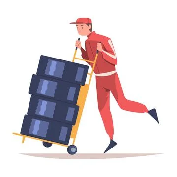 Pit Stop with Man Character Repair Motor Car Change Tires Vector Illustration Stock Illustration