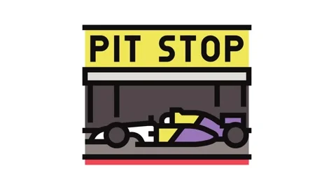 Pit stop vehicle speed auto color icon animation Stock Footage 326098086