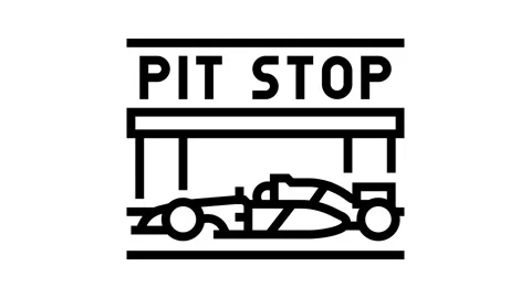 Pit stop vehicle speed auto line icon animation Stock Footage 326134616