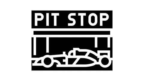 Pit stop vehicle speed auto glyph icon animation Stock Footage 326156232