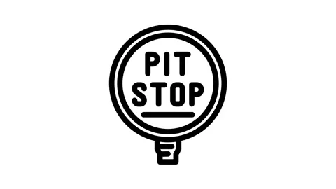 Pit stop vehicle speed auto line icon animation Stock Footage 326761717