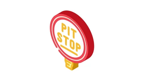 Pit stop vehicle speed auto isometric icon animation Stock Footage 327291203