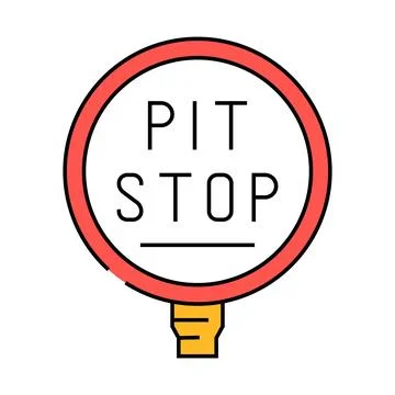 Pit stop vehicle speed auto icon color illustration Stock Illustration