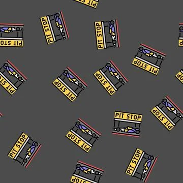 Pit stop vehicle speed auto vector seamless pattern 스톡 일러스트