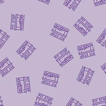 Pit stop vehicle speed auto line seamless pattern Stock Illustration
