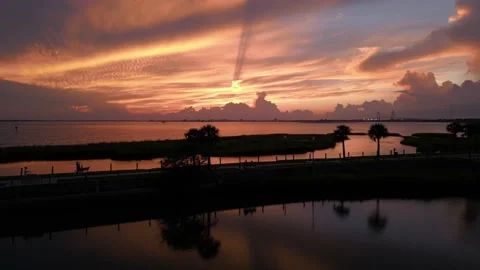Pit street bridge reflection sunset charleston Vídeos de archivo 206265460