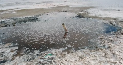 Pit with therapeutic mud Stock Footage 133721619