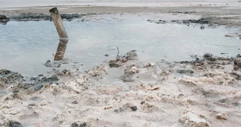 Pit with therapeutic mud Stock Footage 133721714