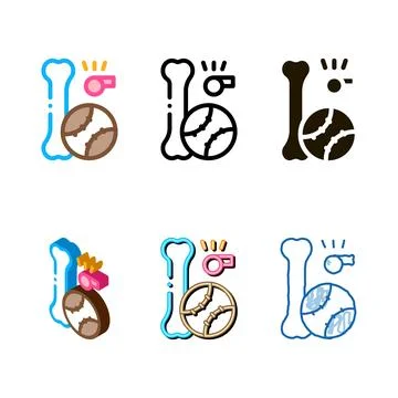 Pit, whistle and ball icon vector outline styles Stock Illustration