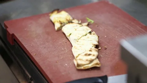 Pita bread with cheese Stock Footage 73071310