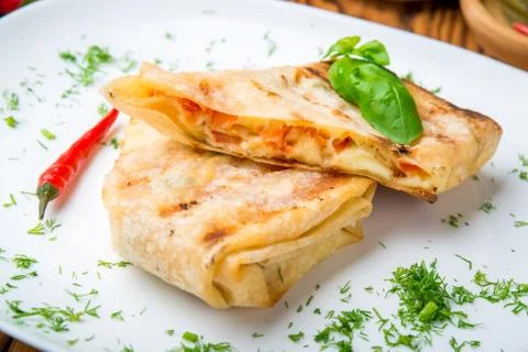 Pita bread with cheese Foto stock
