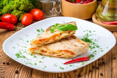 Pita bread with cheese Stock Photos