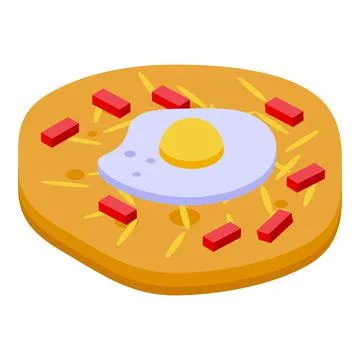 Pita bread egg icon, isometric style Stock Illustration