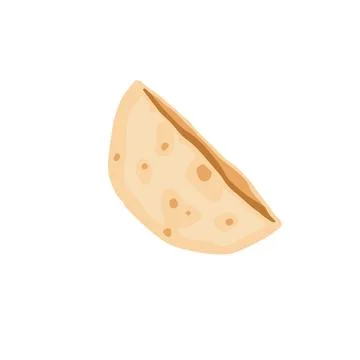 Pita bread. Ingredient for making kebabs and burritos. Half Unleavened wheat  Stock Illustration