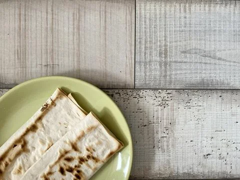 Pita bread on a plate Stock Photos
