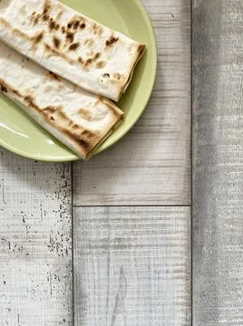 Pita bread on a plate Stock Photos