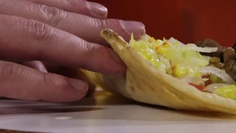 Pita bread sandwich Stock Footage 77046200