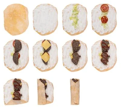 Pita bread on a white background Stock Photos