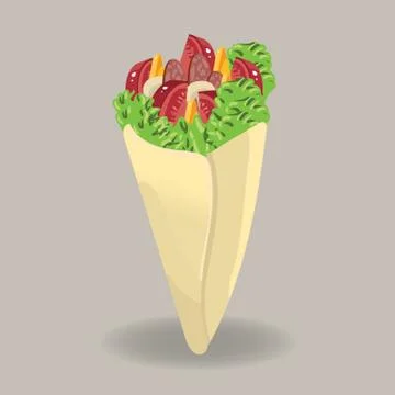 Pita bread wrap Stock Illustration