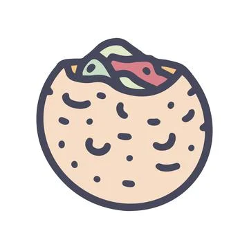 Pita color vector doodle simple icon design Illustrazione stock