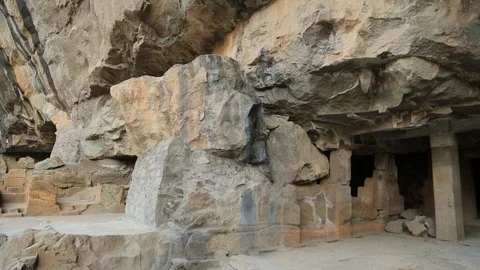 The Pitalkhora Caves, India. Stock Footage 124819986