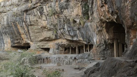 The Pitalkhora Caves, India. Stock Footage 124821488