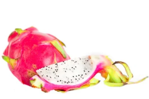 Pitaya slice isolated on white background Stock Photos