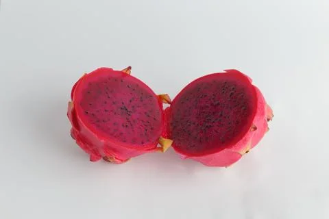 Pitaya sliced on white background. Stock Photos