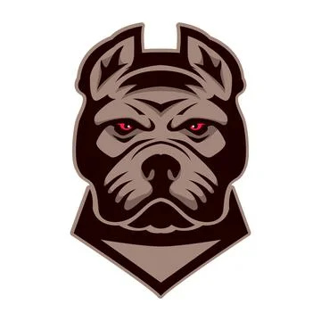 Pitbull head. Design element for logo, label, sign, emblem. Vector illustrati Stock Illustration