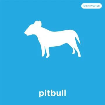 Pitbull icon isolated on blue background Free Stock Illustration