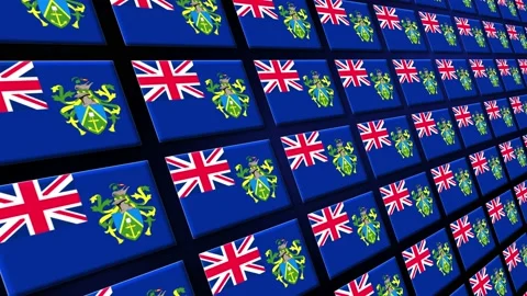 Pitcairn Flag Animated Background 3d Animation Video stock 229478939