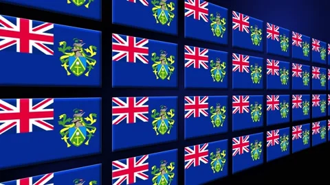 Pitcairn Flag Animated Background 3d Animation Video stock 229478954