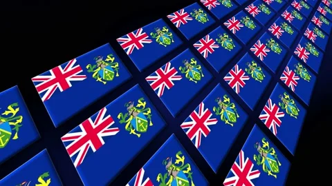 Pitcairn Flag Animated Background 3d Animation Video stock 229478973