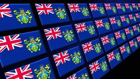 Pitcairn Flag Animated Background 3d Animation Video stock 229478974