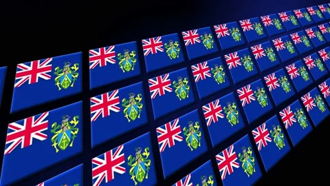 Pitcairn Flag Animated Background 3d Animation Video stock 229478981
