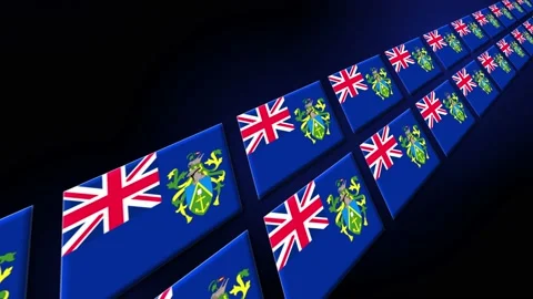 Pitcairn Flag Animated Background 3d Animation Video stock 229479016