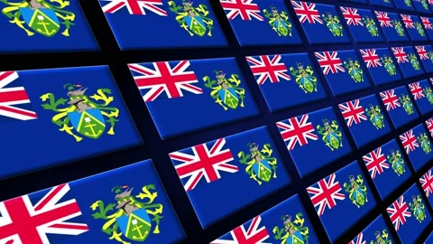 Pitcairn Flag Animated Background 3d Animation Video stock 229479073