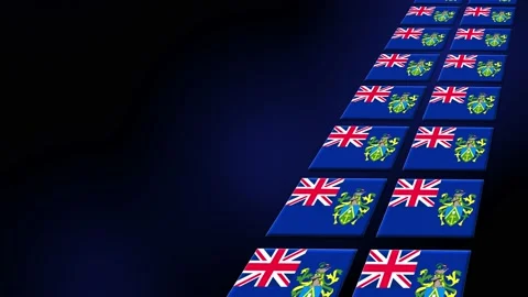 Pitcairn Flag Animated Background 3d Animation Video stock 229479110