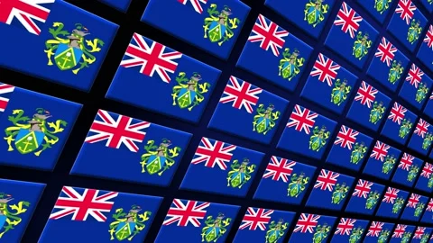 Pitcairn Flag Animated Background 3d Animation Video stock 229479151