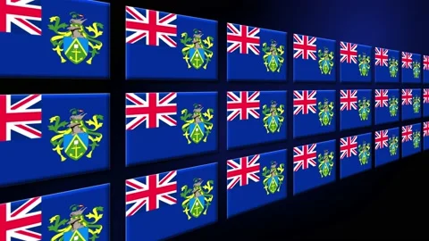 Pitcairn Flag Animated Background 3d Animation Video stock 229479165