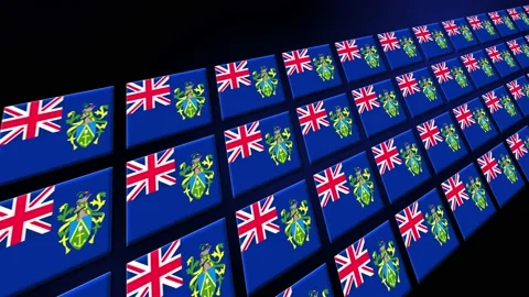 Pitcairn Flag Animated Background 3d Animation Video stock 229479166