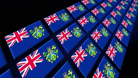 Pitcairn Flag Animated Background 3d Animation Video stock 229479168